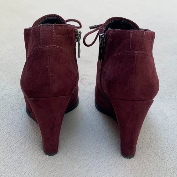 Franco Sarto Lennon Faux Suede Wedge Booties Sz 7.5 - Picture 8 of 16